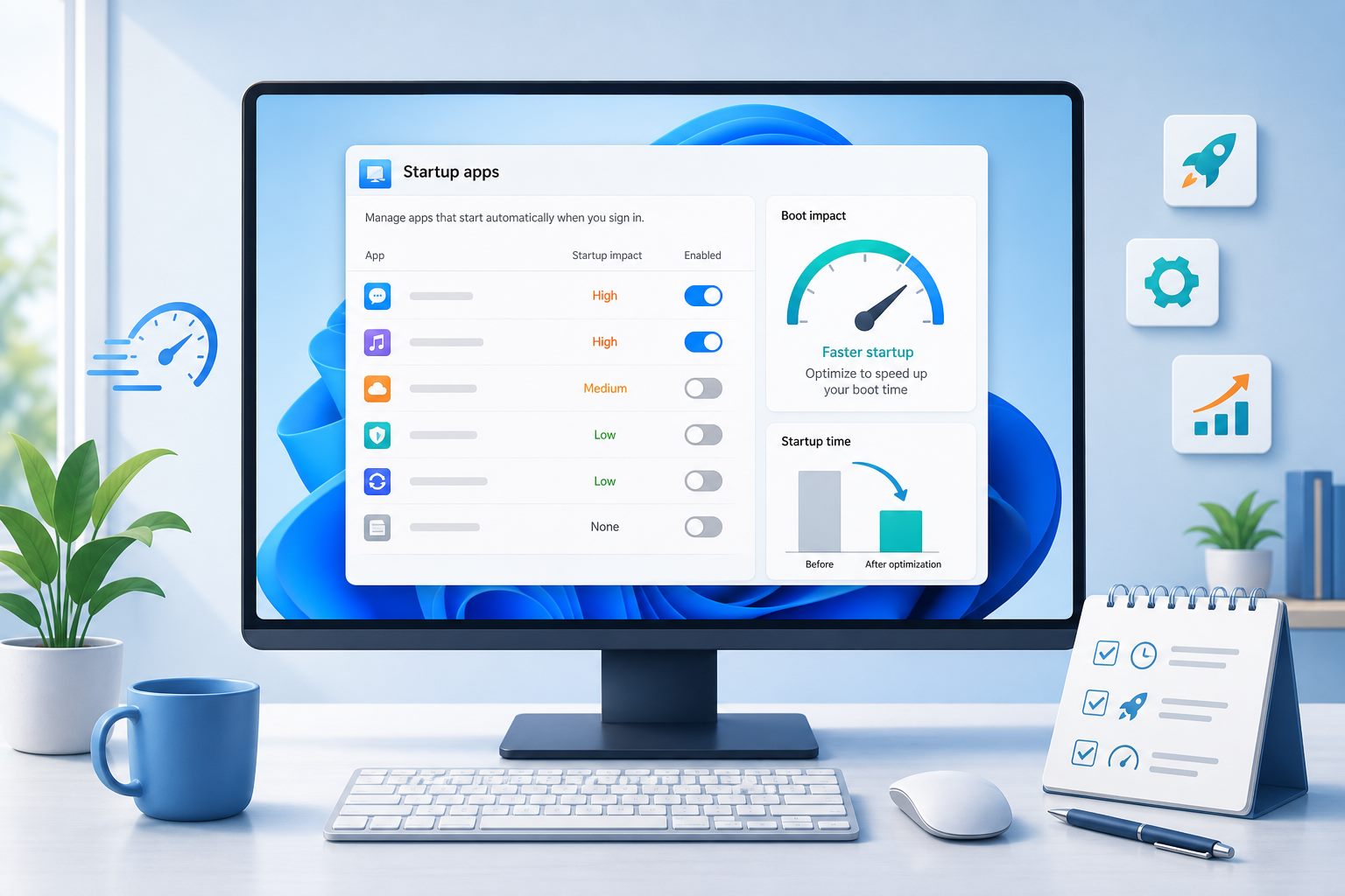 Windows 11 开机后磁盘占用