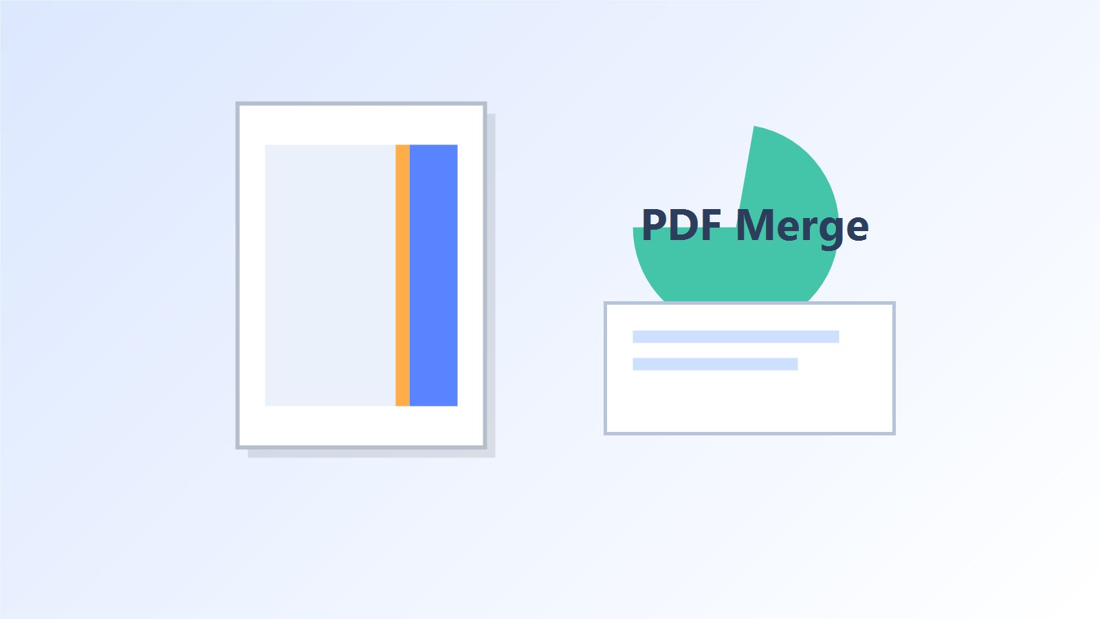 免费 PDF 合并与书签整理示意图，展示页面顺序与导出设置