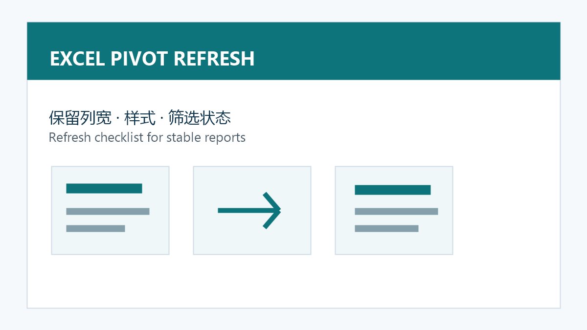 Excel 数据透视表刷新后格