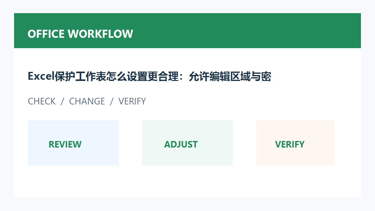 Excel保护工作表怎么设置更合理：允许编辑区域与密码留存步骤示意图