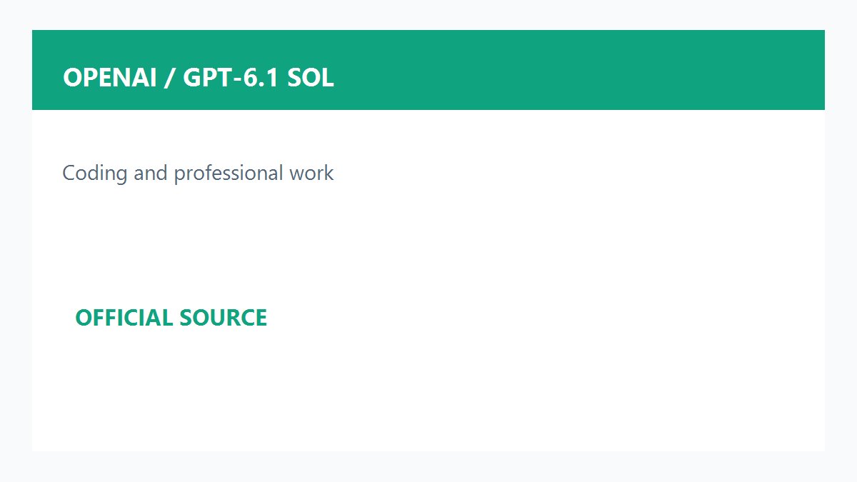 OpenAI GPT-6.1 Sol模型发布配图
